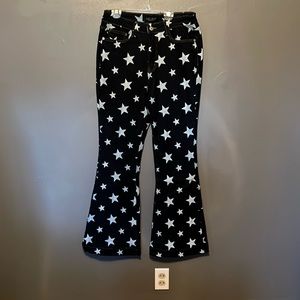 Judy Blue 7/28 Flare Star Jean  NWOT